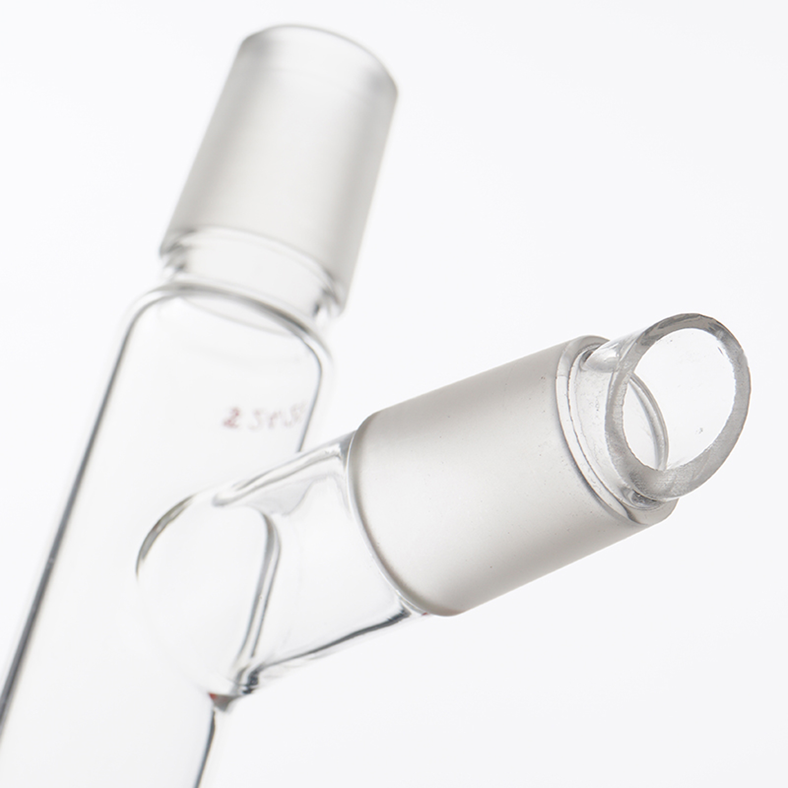 ADAMAS-BETA Laboratory Glass Supplies 75° Glass Head 3-Grind Chemistry Experiment Common Distillation Flask/Tube Connetor