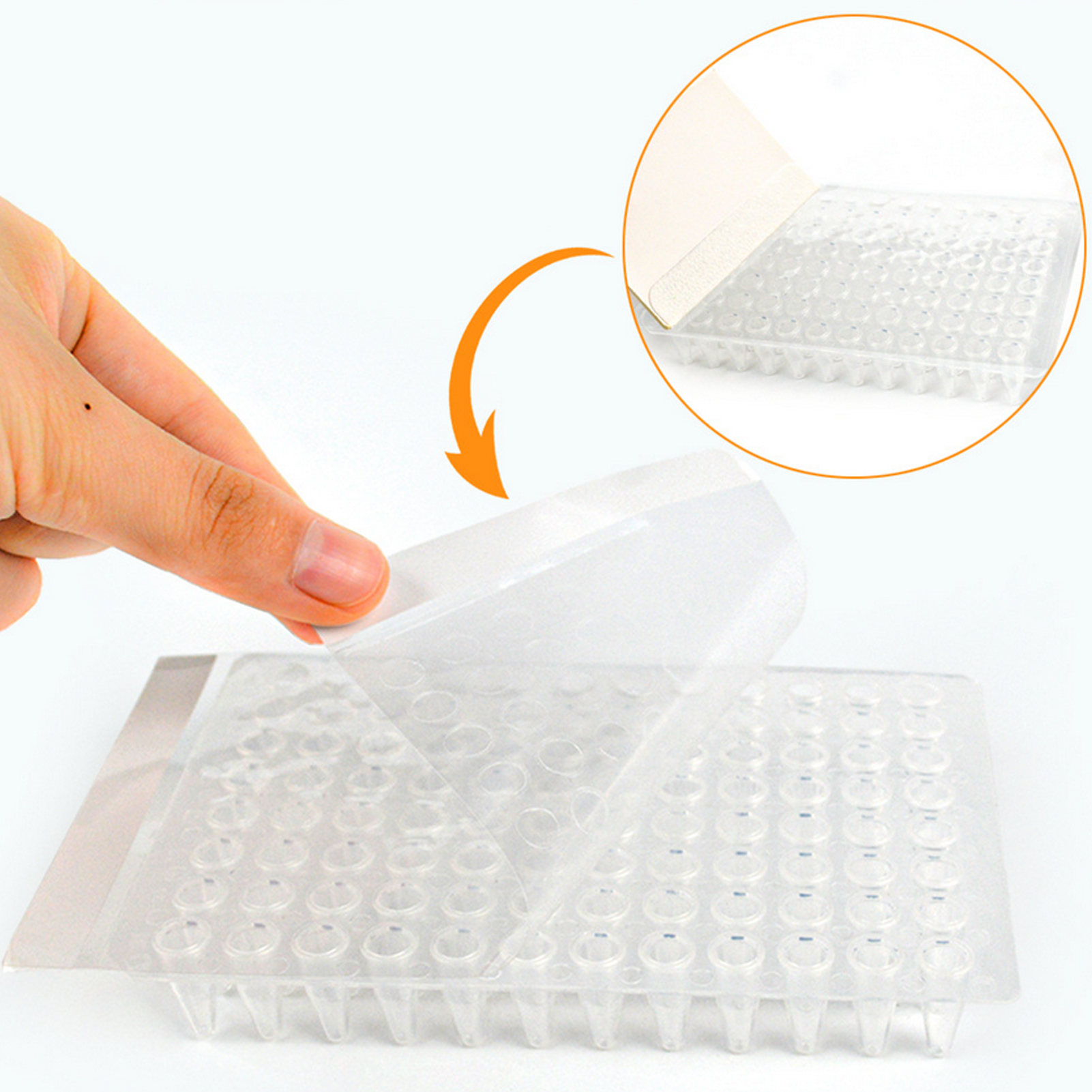 ADAMAS BETA Lab Sealing Plate Film Self-Adhesive Microplate Multiwell Plate Laboratory Sealing Membrane for 96-Well/384-Well Plates(Pack of 100)