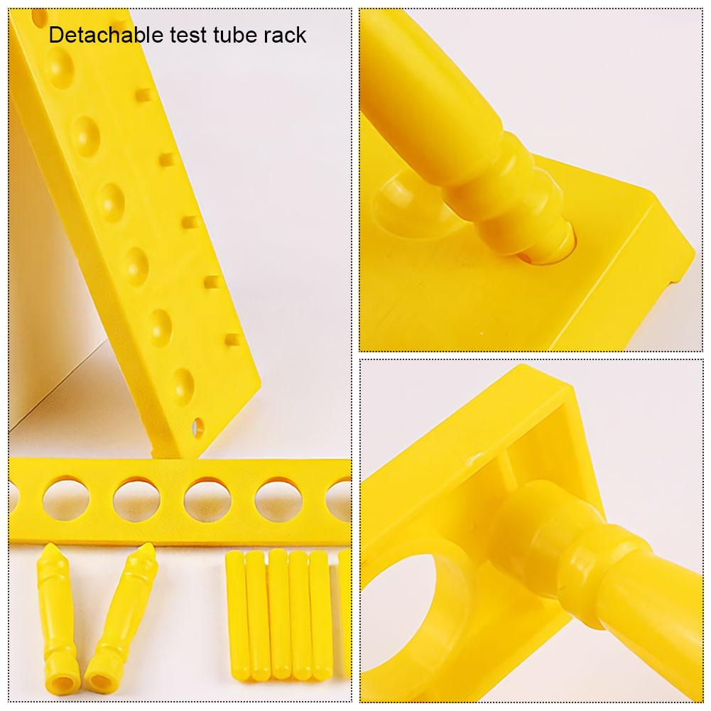 ADAMAS BEST 20*150mm Glass Test Tubes with Rubber Stopper+6 Well Plastic Test Tube Rack Laboratory Plastic Tube Holders Standers Set 13pcs