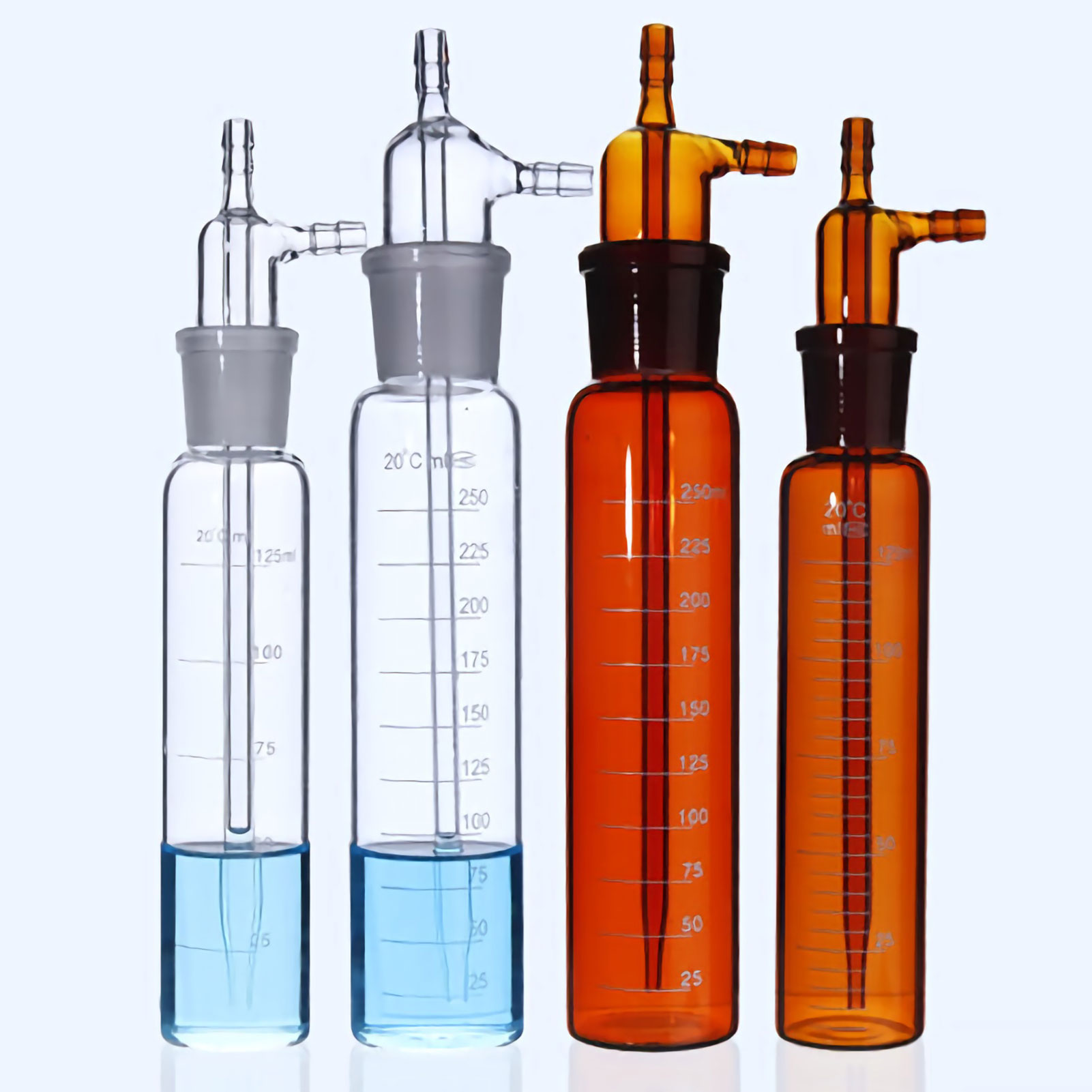 ADAMAS BETA Impact Glass Absorption Bottle 10-250ml Graduated Grinding Mouth Laboratory Impact Absorber Sampling Bottle