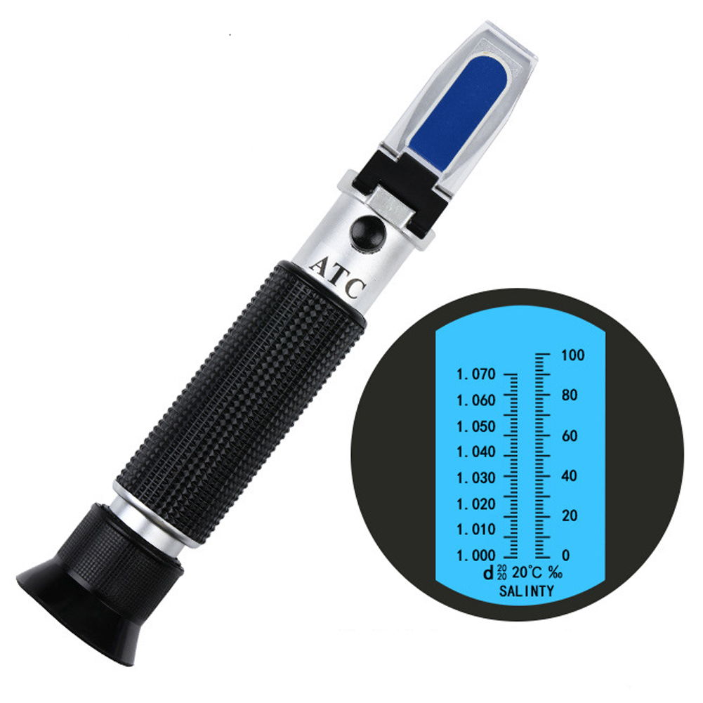 ADAMAS-BETA 1pcs Handheld Seawater Salinity Refractometer 0-100‰ Lab Supplier Digital Food Salty Tester 0-28% Salinometer with ATC