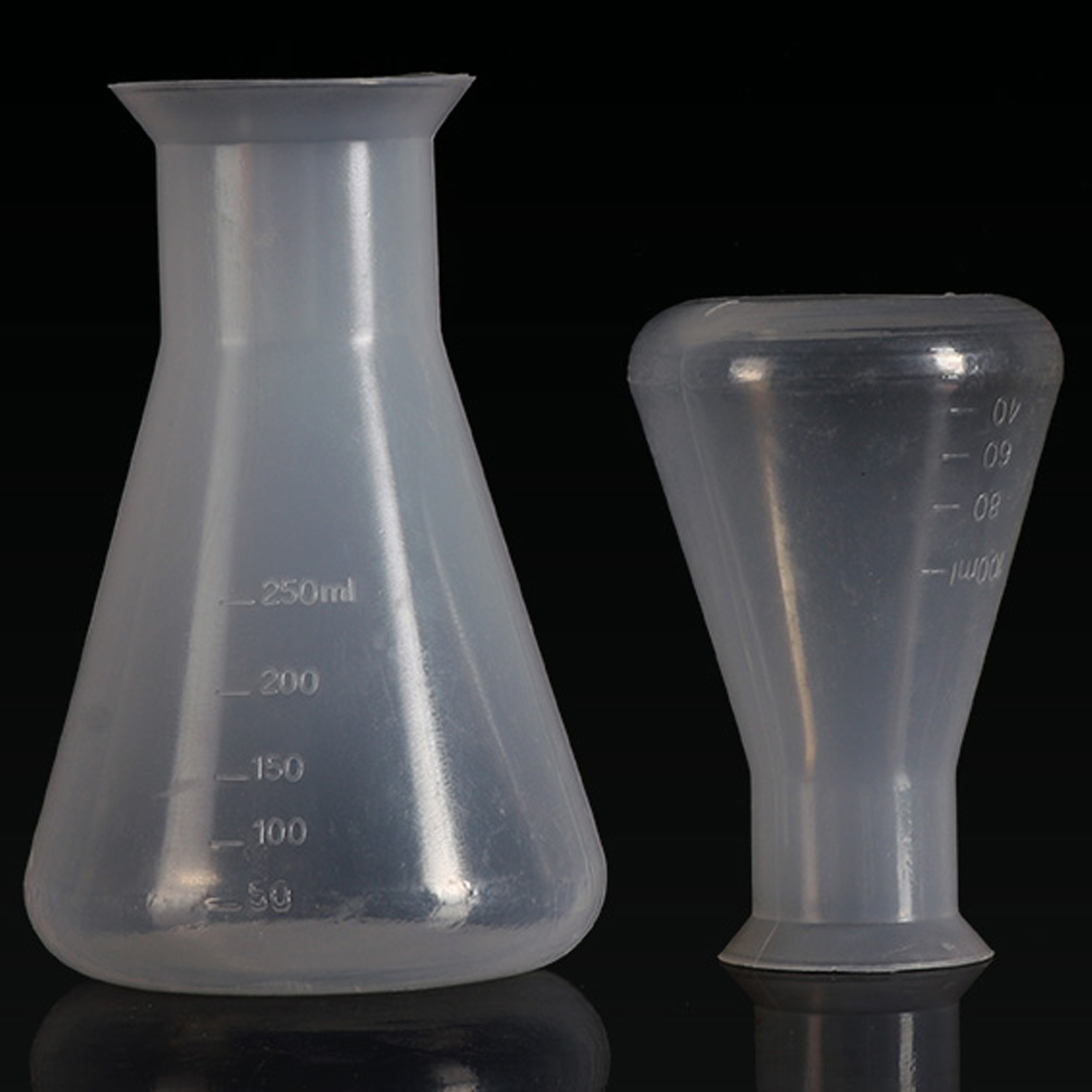 ADAMAS BETA High Temperature Resistance Bellmouth Plastic Triangle Flask 100ml 250ml Laboratory PP Graduated Conical Flask Reagent Storage Bottle