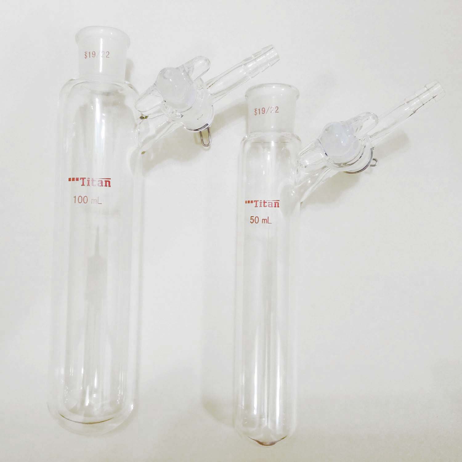 ADAMAS-BETA Two-way Reaction Tubes with Glass Stopcock/PTFE Piston Thick Wall Lab Glassware Grinding Mouth 10-250ml Experiment Supplies