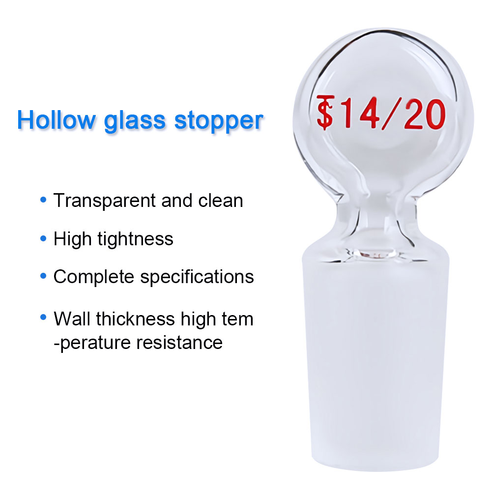 ADAMAS-BETA Lab High Borosilicate Glass Stopcocks Hollow Glass Stopper 14# 19# 24# Standard Grinded with Handle Flasks Bottles Plugs Set
