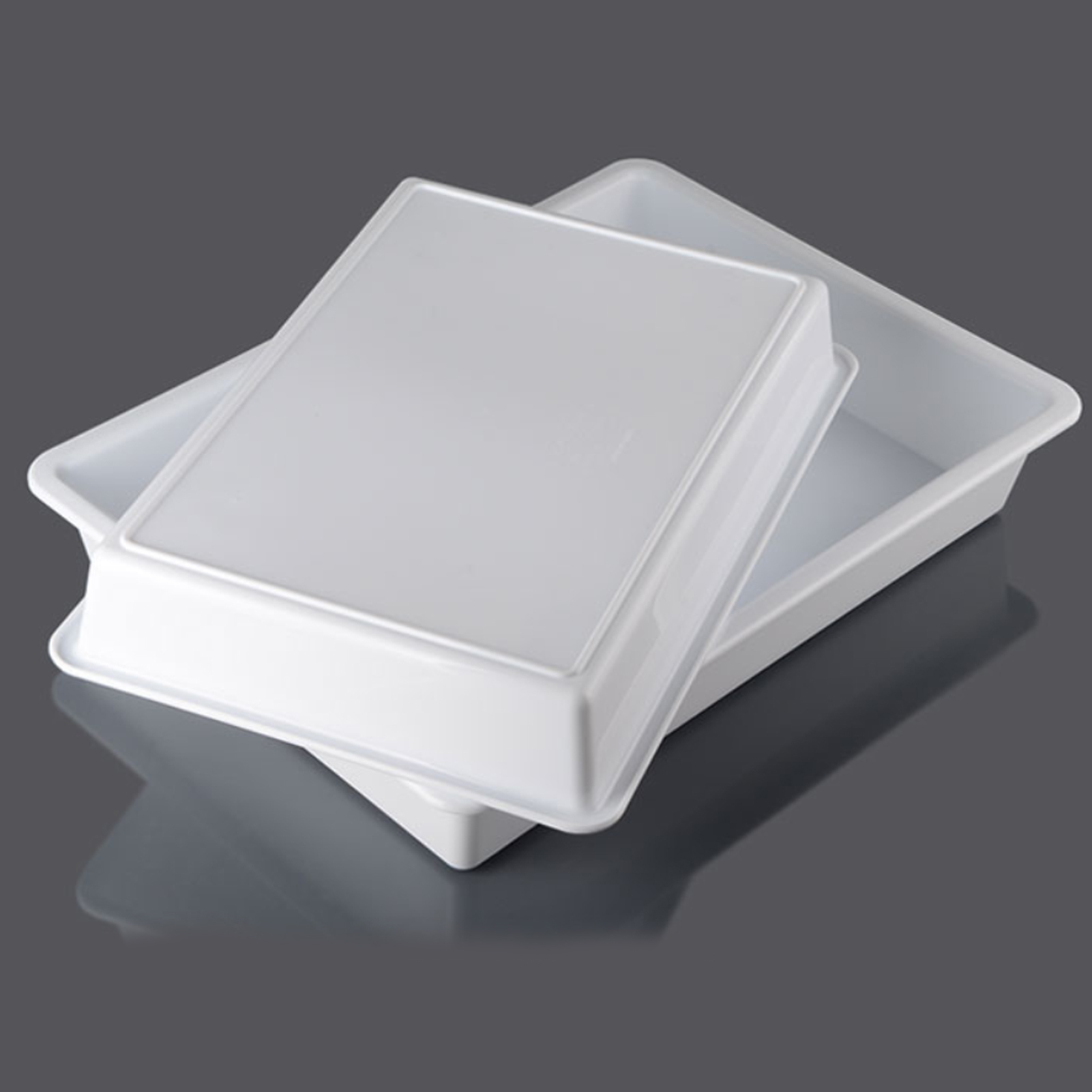 ADAMAS-BETA Laboratory PP Plastic Dish Square Portable Rectangular White Lab Supplies Storage Tray without Cover