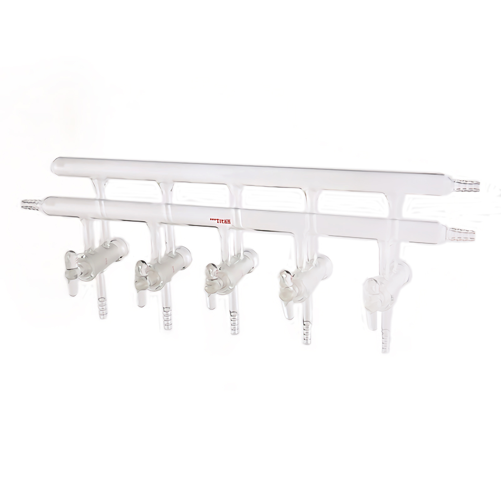 ADAMAS BETA Laboratory Glass Single Row/Double-Row Pipe Vacuum Gas Distributor with Group 4-6 Glass/PTFE Piston/High Vacuum Valv