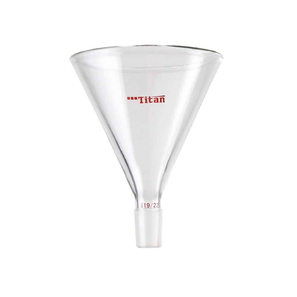 ADAMAS BETA Lab Triangular Funnel with Grinding Mouth 19/22 24/40 Glass Diameter 50mm 75mm 90mm Laboratory Short Neck Funnels