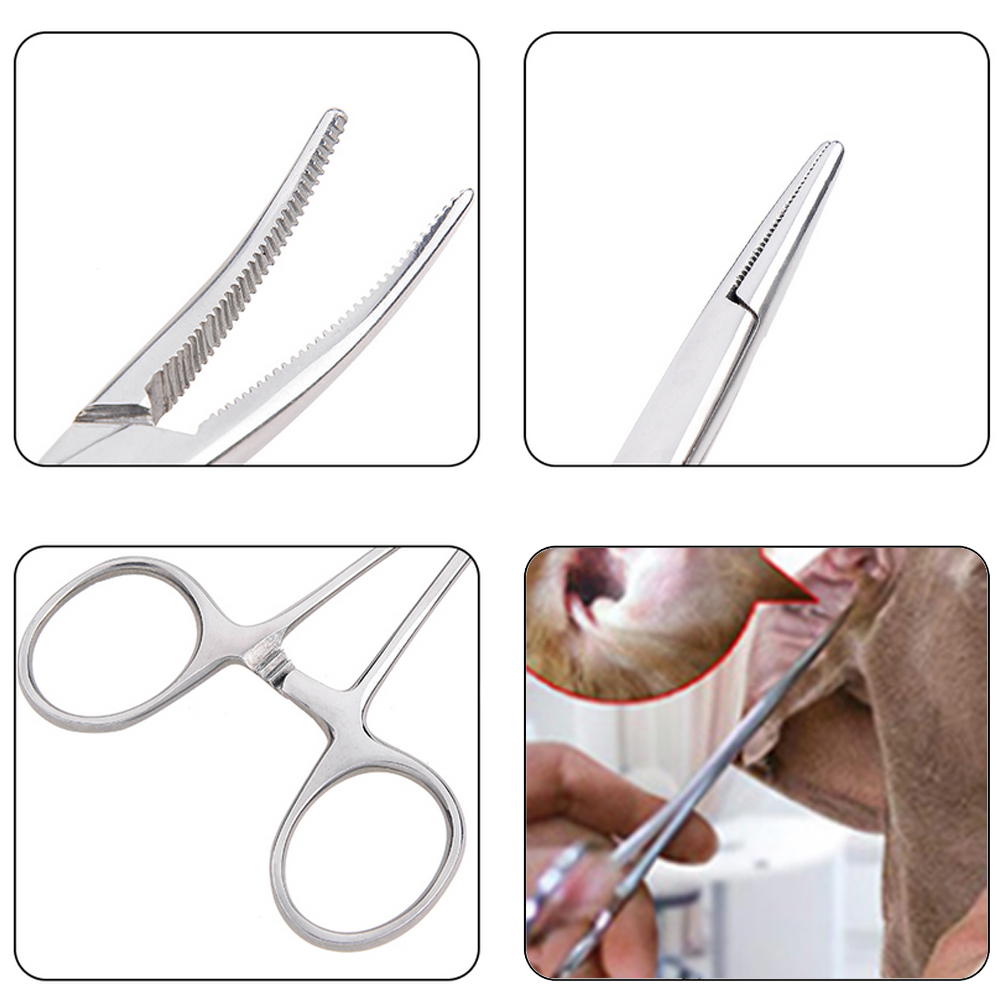 ADAMAS BETA 1pcs Stainless Steel Curved Tip Hemostatic Forceps 12.5-22cm Locking Clamps Straight Tip Pliers Laboratory Tools