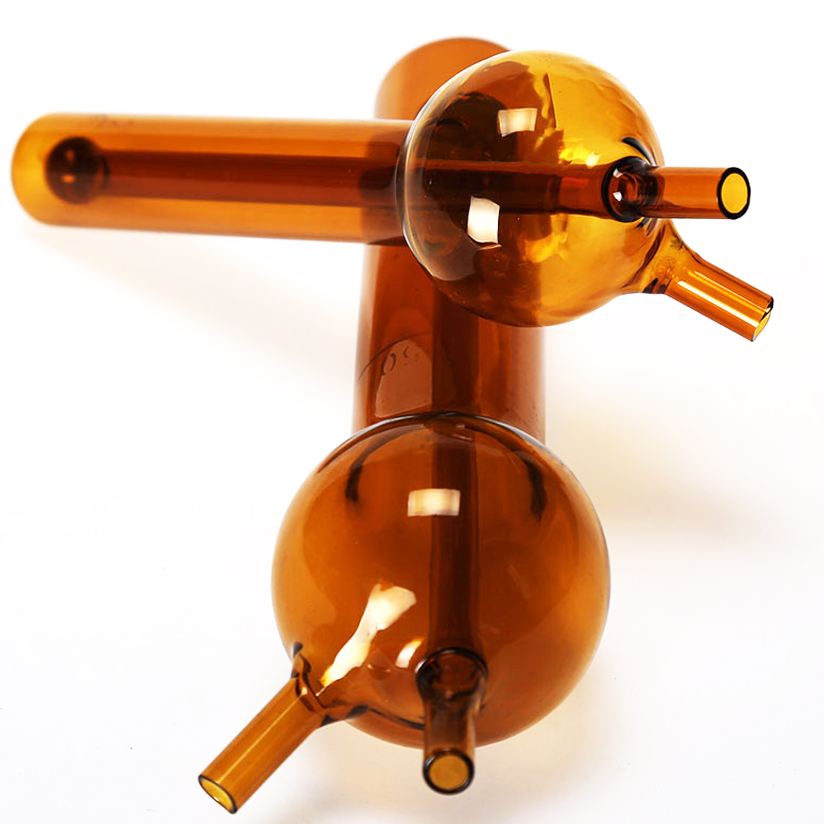 ADAMAS BETA Straight Porous Plate Glass Sulfur Dioxide Absorption Bottle 10-125ml Transparent/Brown Laboratory Bubble Sampling Bottle