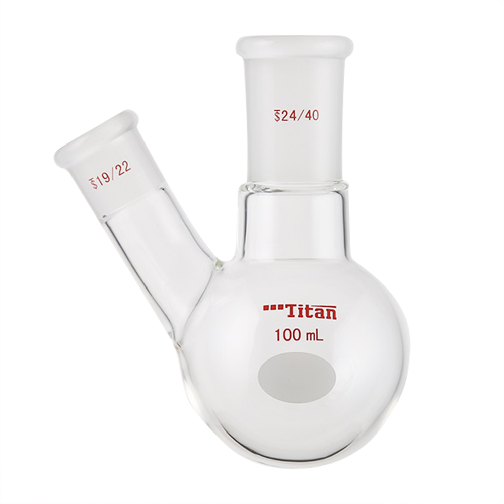 ADAMAS-BETA Two-Necked Flask Lab Glassware Spherical Bottle Round-Bottomed Grind Reaction Flasks 10-2000ml for Distillation Experiment