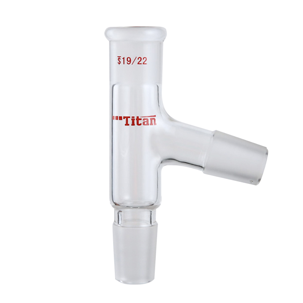 ADAMAS-BETA Laboratory Glass Supplies 75° Glass Head 3-Grind Chemistry Experiment Common Distillation Flask/Tube Connetor