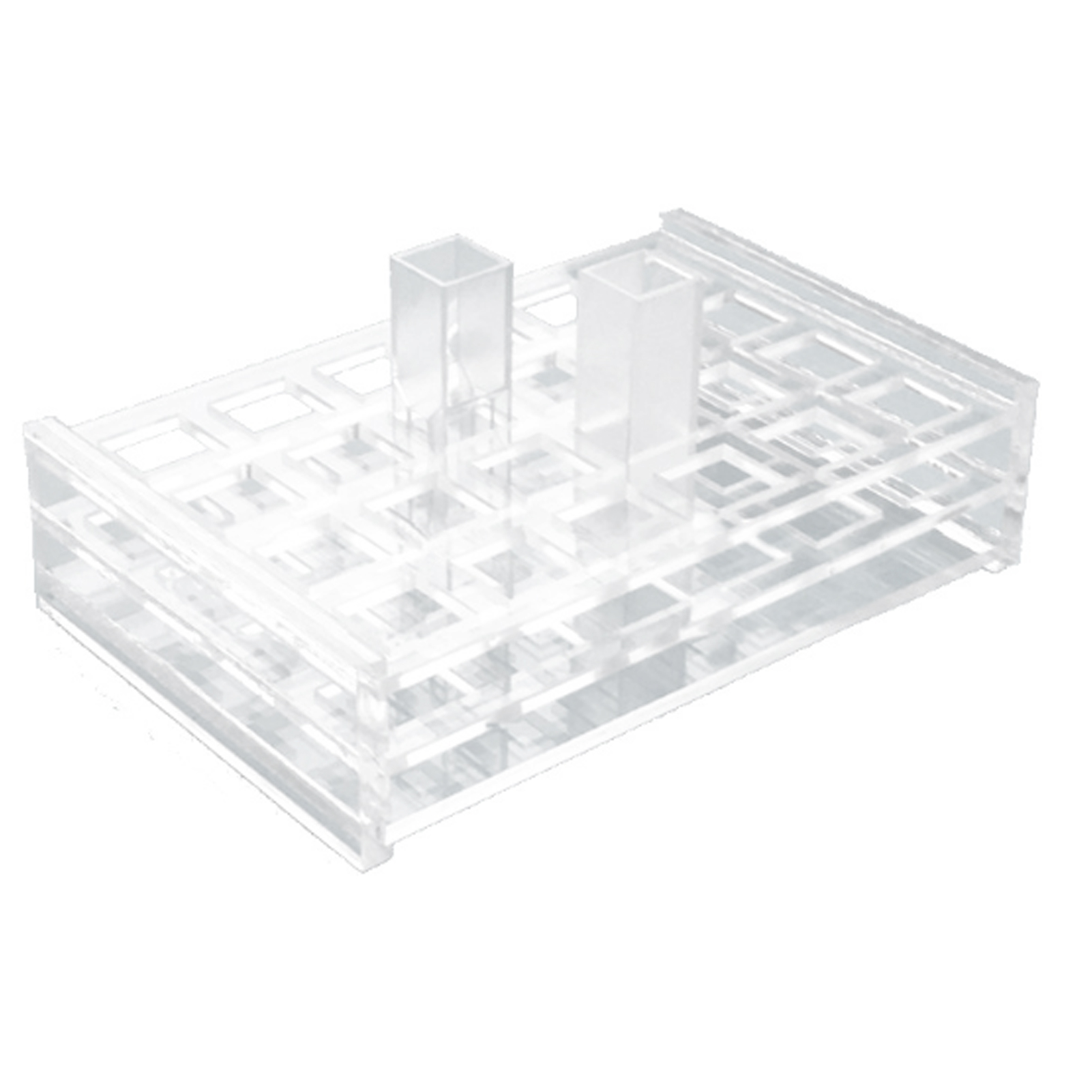 ADAMAS BETA Plexiglass Cuvette Rack 5-24 Well Acrylic Transparent Laboratory Cuvette Holder for 10-50MM Cuvettes Storage Stander