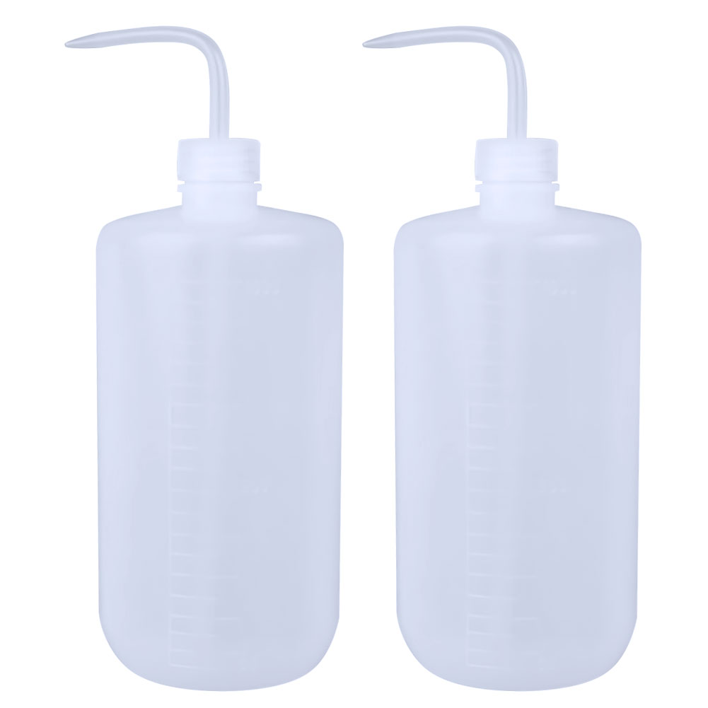 ADAMAS-BETA Plastic Washing Bottle PP White Large Capacity 250-1000ml Lab Graduated Washing Bottles with Cusp Tube Squeeze Diffuser Bottle