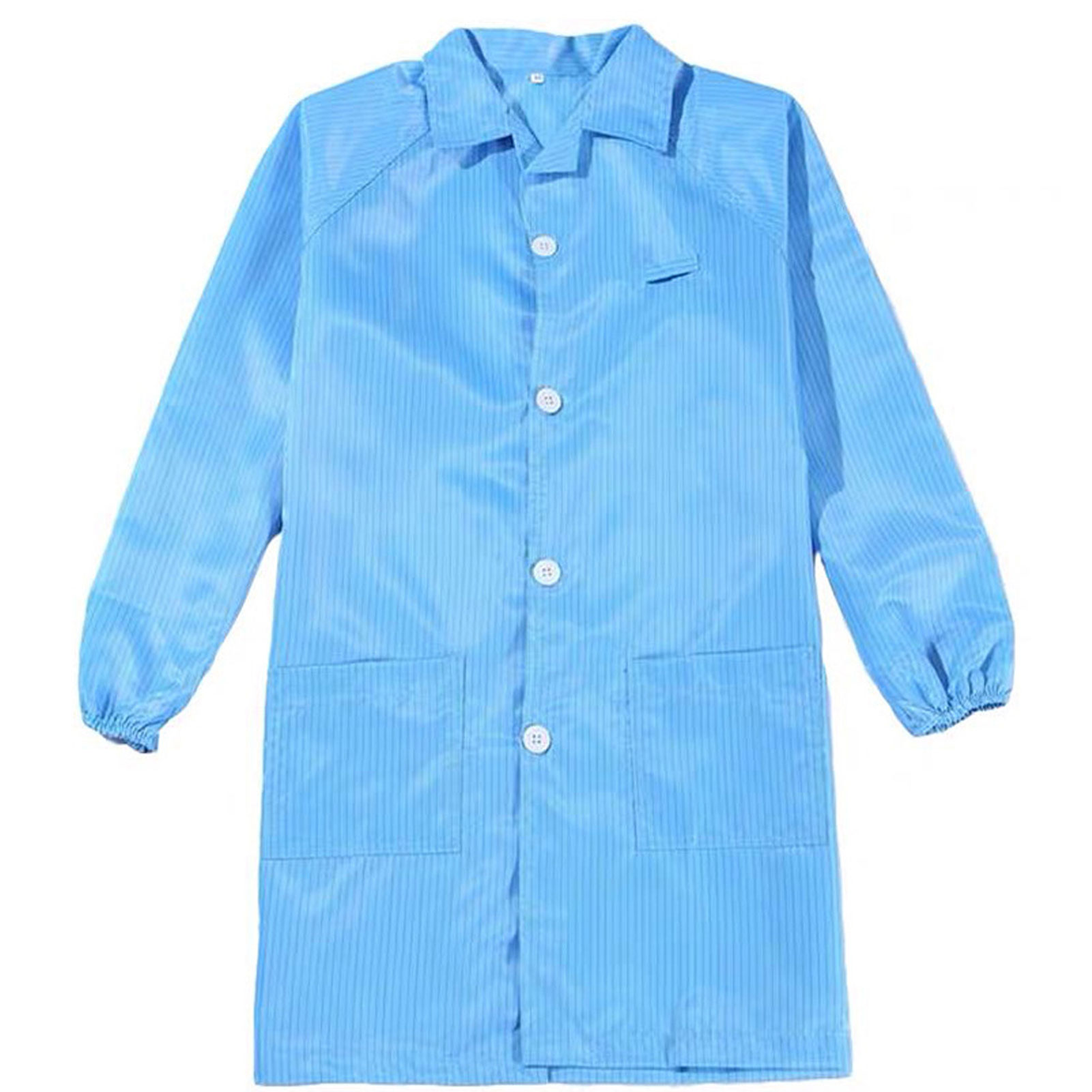 ADAMAS BETA Lab Blue Stripe Lapel Antistatic Clean Coat Polyester Single Breasted Long Sleeve Dust-free Protective Clothing for Women