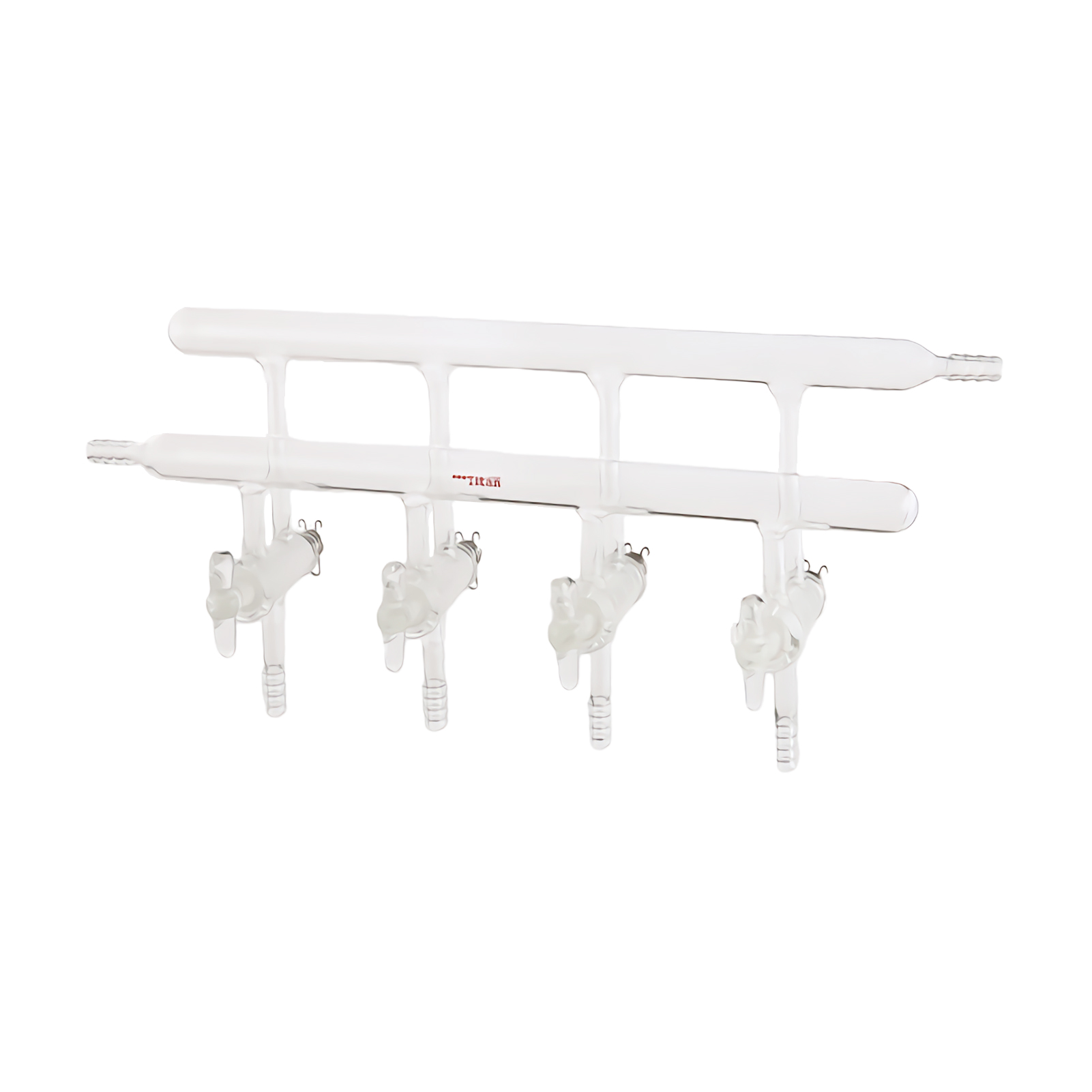 ADAMAS BETA Laboratory Glass Single Row/Double-Row Pipe Vacuum Gas Distributor with Group 4-6 Glass/PTFE Piston/High Vacuum Valv