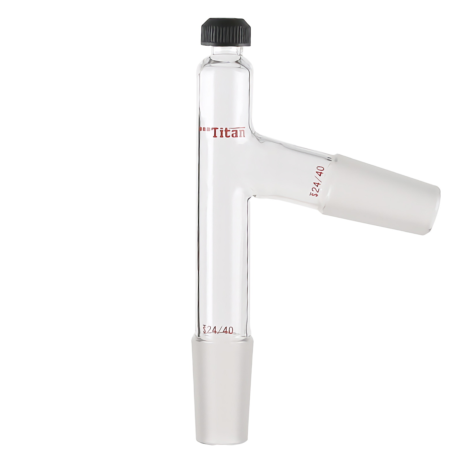 ADAMAS-BETA Laboratory Glass Supplies 75° Glass Head 3-Grind Chemistry Experiment Common Distillation Flask/Tube Connetor