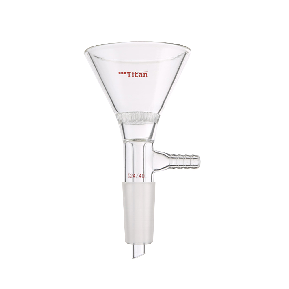 ADAMAS BETA 1pcs Lab Glass Triangular Funnel with Filter Plate Inner Tube Grinding Mouth 50-90mm Laboratory Filter Funnels Side Small Nozzle