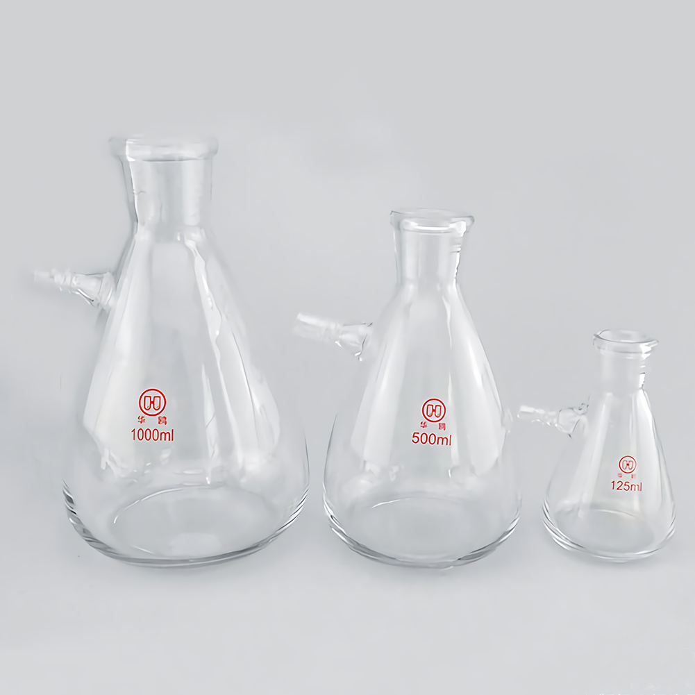 ADAMAS BETA Lab Filter Bottle with Upper Low Nozzle 125ml-10000ml Laborator Glass Grinding Mouth Suction Filter Bottles Conical Flask