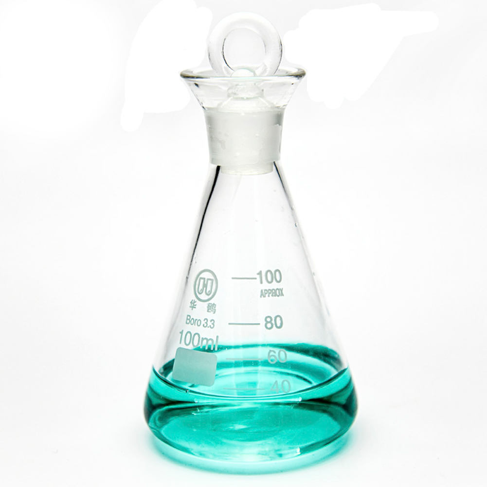 ADAMAS BETA Wholesale Lodine Flask 50ml 100ml 250ml 500ml Laboratory Glass Triangle Bottle with Grinding Mouth Stopper Conical Bottle Lab Glassware