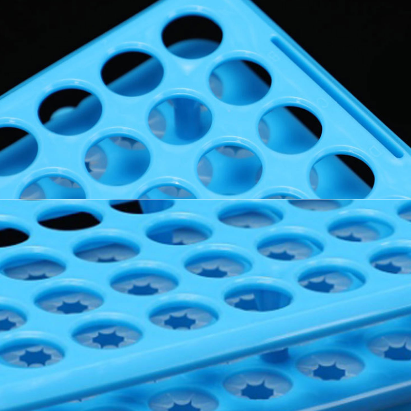 ADAMAS BETA Lab ABS Plastic Test Tube Rack with Silicone Pad 50-Well 15mm 18mm Multi-Purpose Laboratory Centrifuge Tube Storage Holder