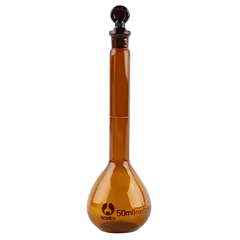 ADAMAS BETA Volumetric Flask with Stopper Amber 5-2000ml Lab Glassware Laboratory Long Neck Reagent Storage Bottle Glass Plug