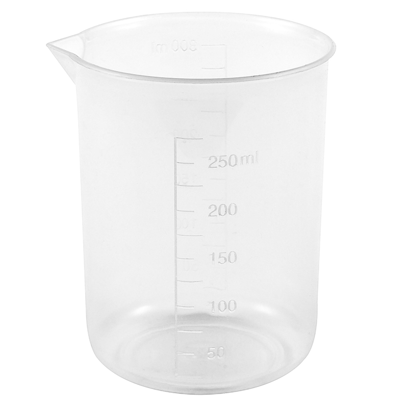 ADAMAS-BETA Lab Graduated PP Plastic Beaker Olecranon Outlet without Handle 250ml 1000ml Clear Laboratory Measuring Cup