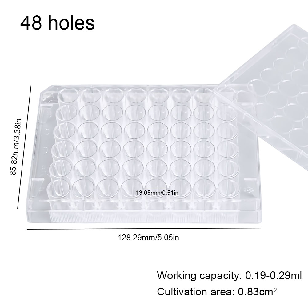 ADAMAS-BETA 10pcs Lab Transparent Cell Culture Plate 6-Well 12-Well 24-Well 48-Well Flat Bottom TC Sterile Plastic Adherent Culture Plate