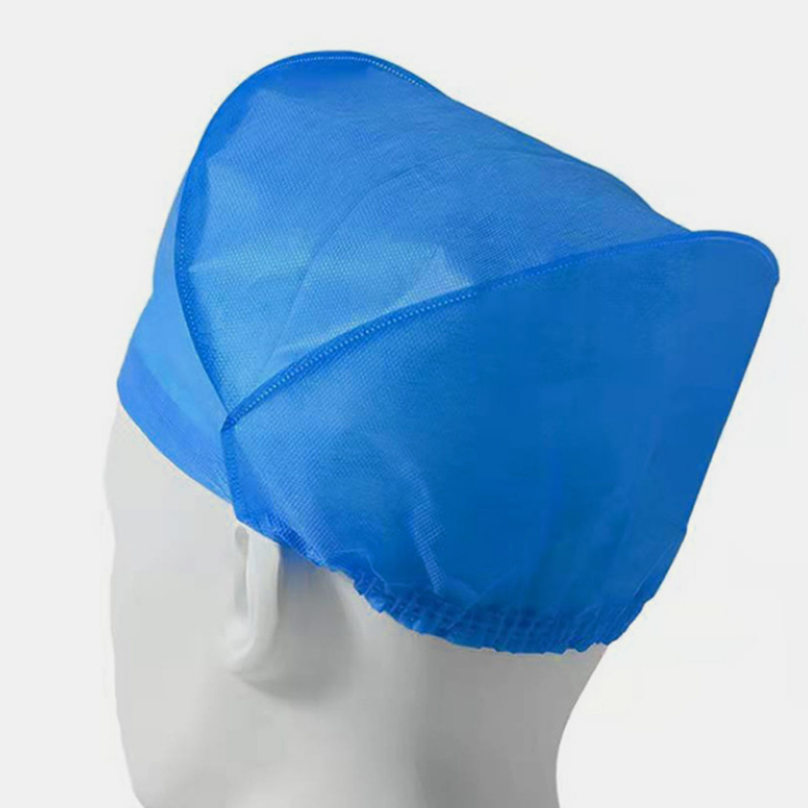ADAMAS-BETA Disposable 35g Thickened Non-woven Fabric Flat Cap Elastic Blue Breathable Laboratory Dustproof Hat(Pack of 20)