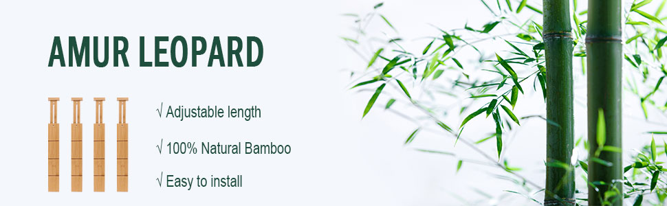 AMUR LEOPARD Bamboo Drawer Dividers Organizer 