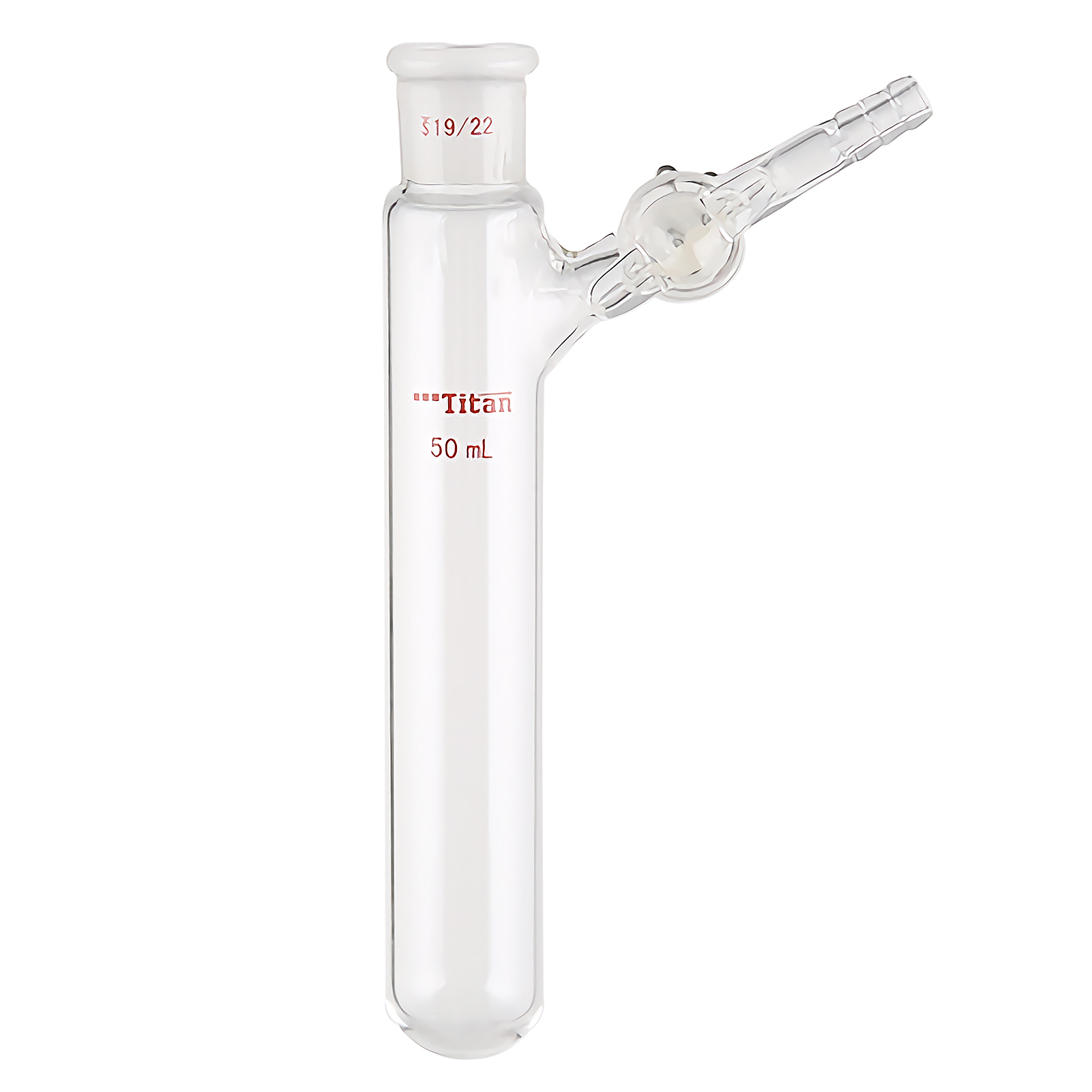 ADAMAS-BETA Glass Thick Wall Two-way Reaction Tubes with Branch Pipe Glass Stopcock Grinding Mouth 10-50ml  Lab Glassware Experiment Supplies