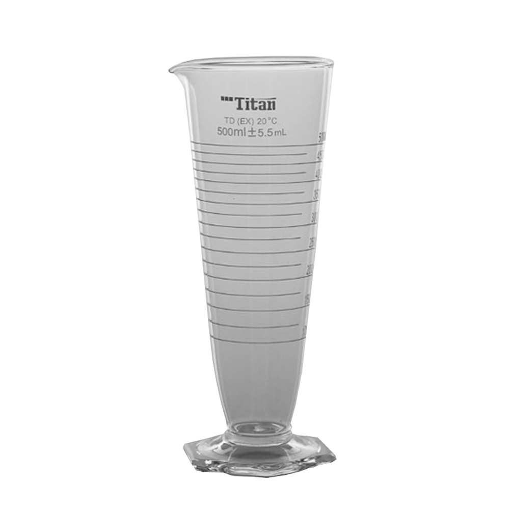 ADAMAS BETA 1pcs Hexagonal Base Glass Measuring Cup 5-1000ML Laboratory Graduated Conical Cylinder Lab Glassware
