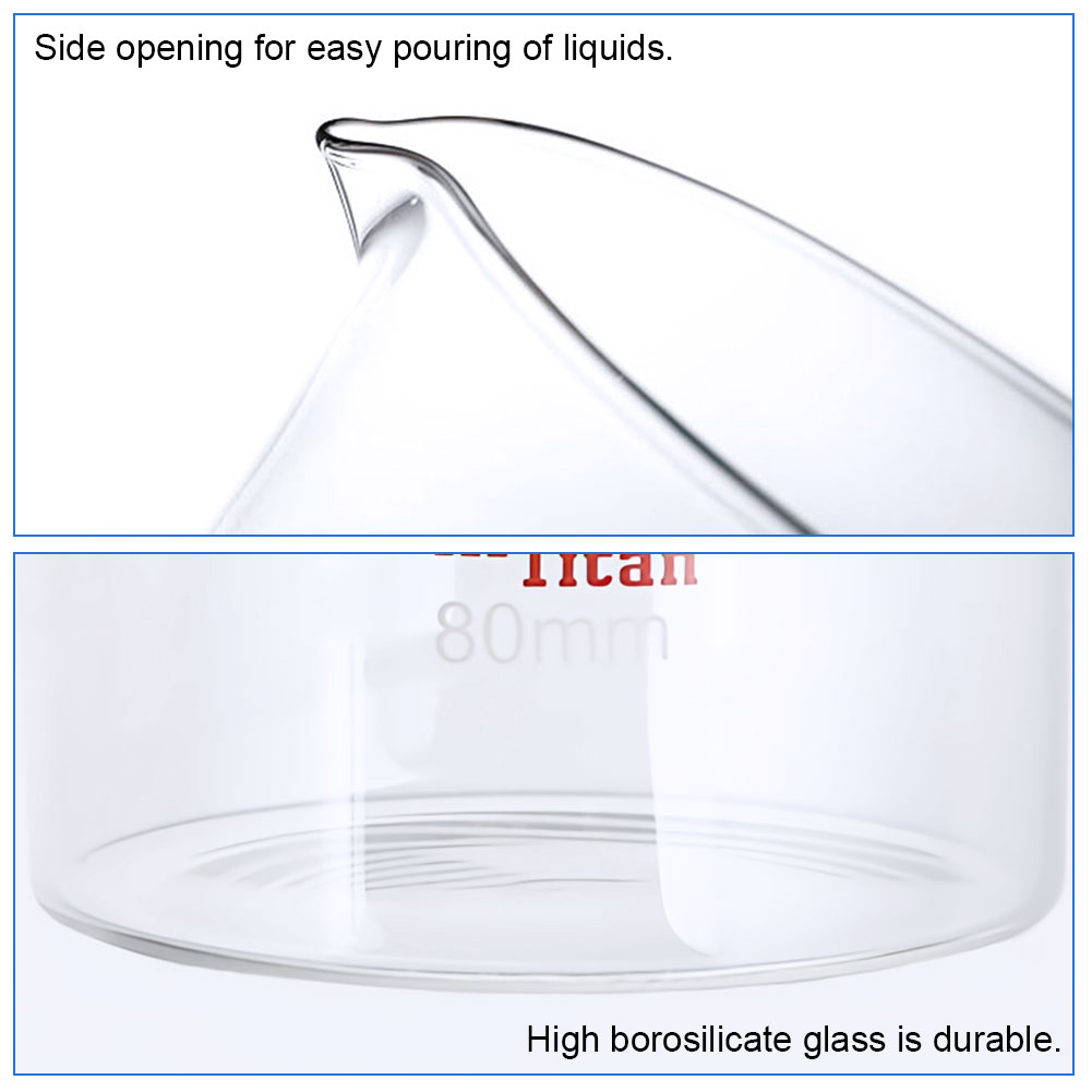 ADAMAS-BETA High Borosilicate 3.3 Glass Crystal Dish 100ml 2000ml Plat Bottom Transparent Diameter 80mm 200mm Lab Evaporating Dish