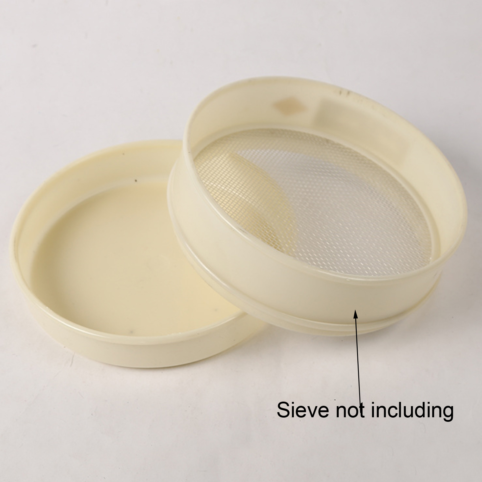 ADAMAS-BETA Nylon Standard Screen Bottom Receiving Tray + Cover Set Laboratory Nylong Sieve Tray with Cover Diameter 20cm