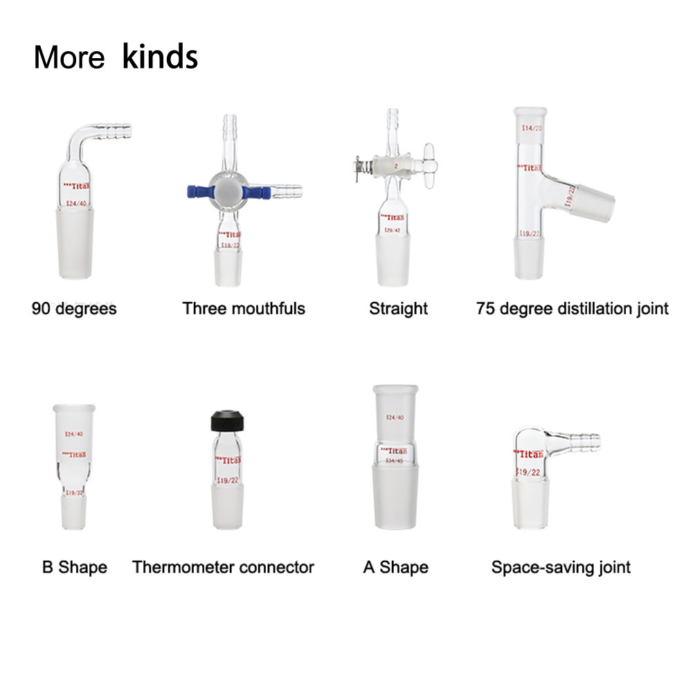ADAMAS-BETA Space Saving Air Extraction Joint High Borosilicate Glass Laboratory Glass Connector Grinding With Branch Nozzle 90 Degree Bent Inlet Adapter