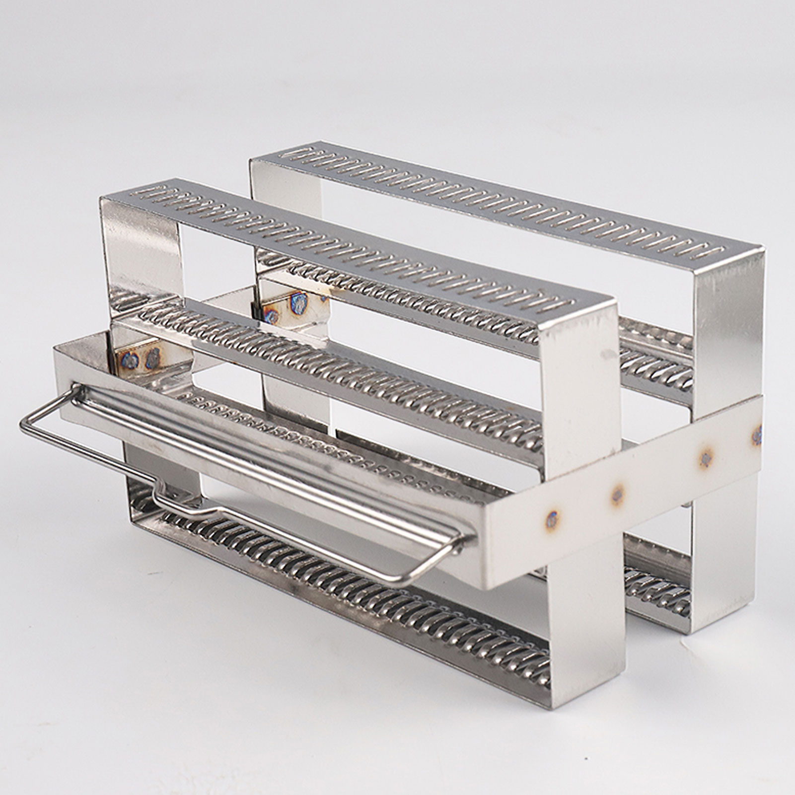 ADAMAS BETA Lab Stainless Steel Slide Dyeing Rack with Handle Laboratory Slide Storage Holder Suitable for 20/30/60 Sheets Standard Slides