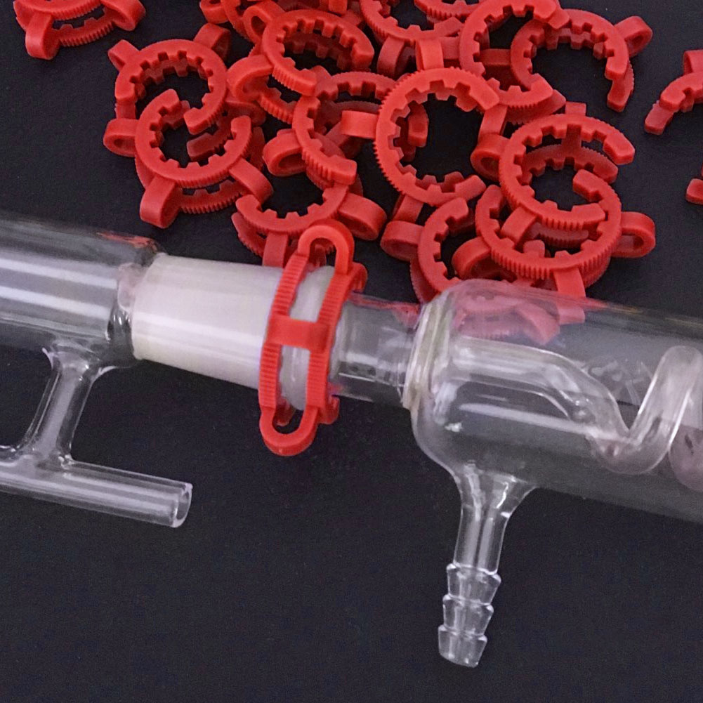 ADAMAS BETA Standard Bung Clamp Tapered Interface Clip Red Laboratory Plastic Fixing Sealing Clips Stainless Sheet Clip