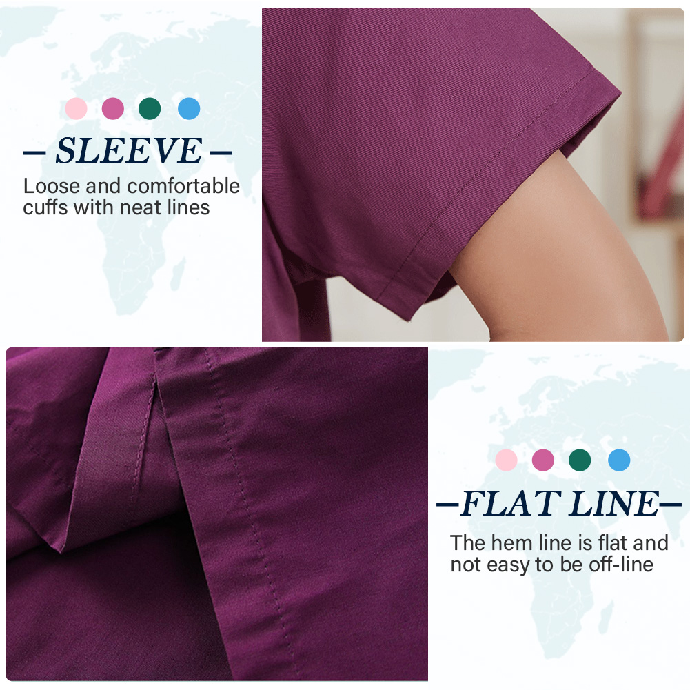 Female Lab Clothes Short-sleeved Set Nurse Pharmacy Workwear with Pocket Summer Casual Experiment Working Pants Slim Uniforms