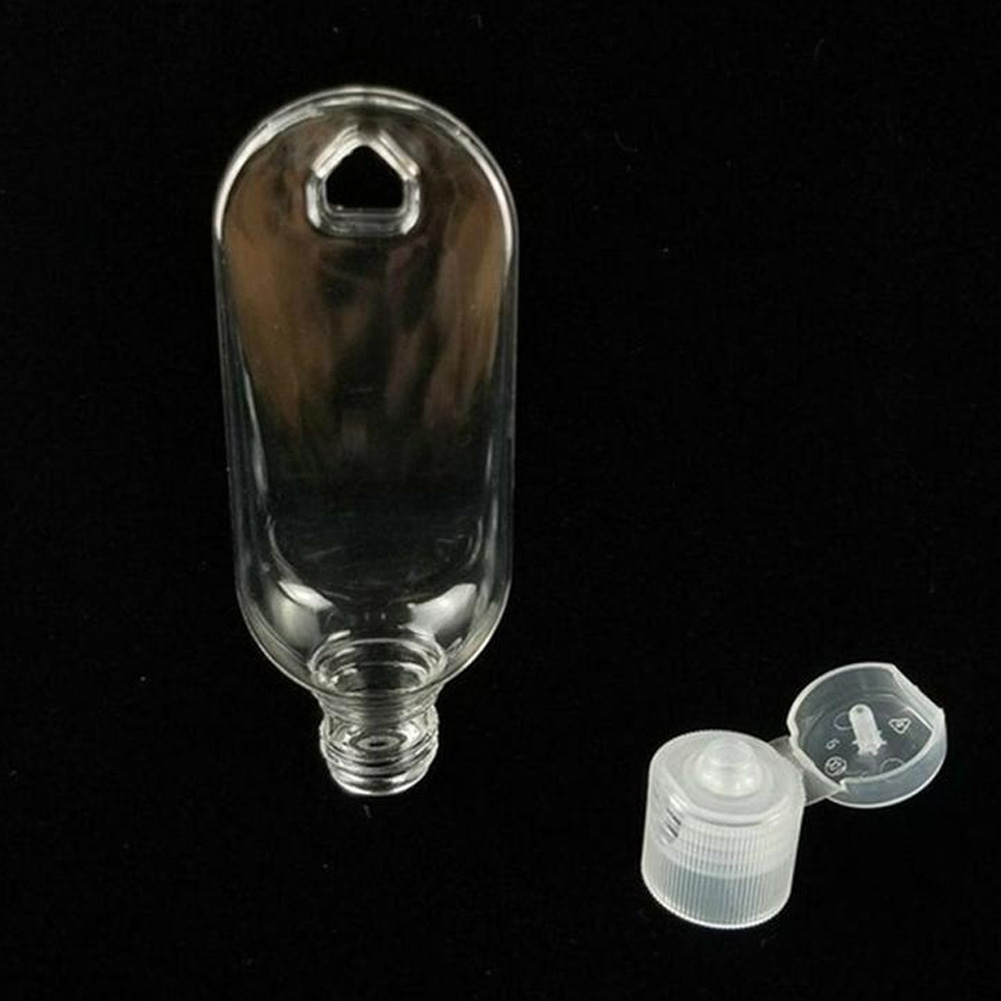 ADAMAS-BETA 10pcs Travel Bottles Clip on Keychain Travel Hand Sanitizer Holder Containers for Toiletries,Shampoo,Liquid Portable Travel Mini Empty Small Plastic Bottle Carrier Hanging with Clip 50ml/2oz