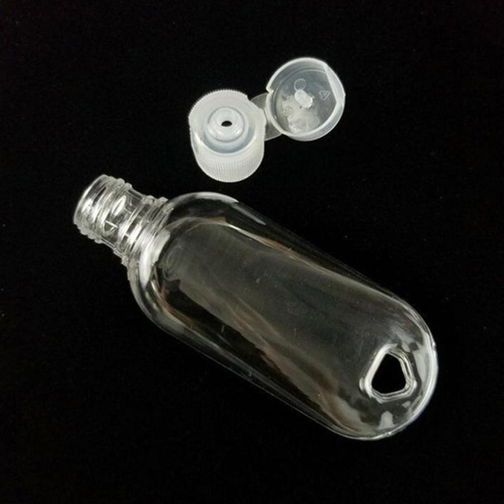 ADAMAS-BETA 10pcs Travel Bottles Clip on Keychain Travel Hand Sanitizer Holder Containers for Toiletries,Shampoo,Liquid Portable Travel Mini Empty Small Plastic Bottle Carrier Hanging with Clip 50ml/2oz