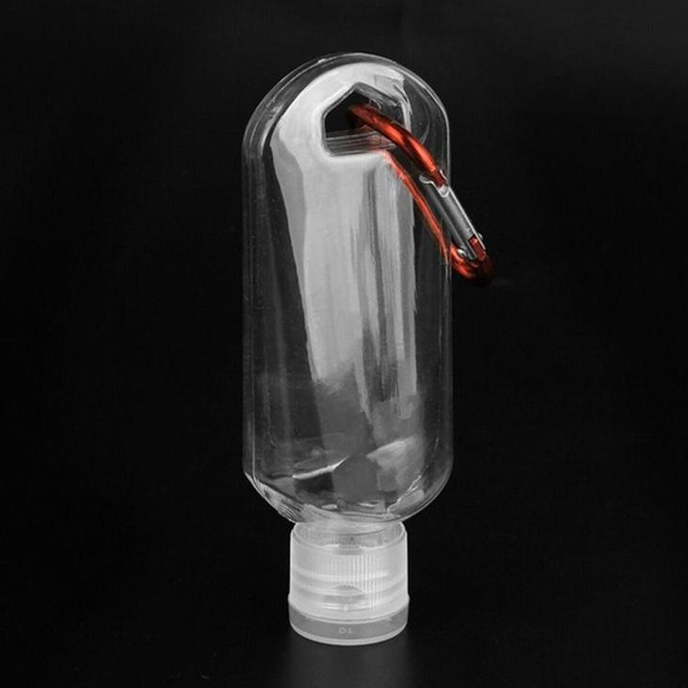 ADAMAS-BETA 10pcs Travel Bottles Clip on Keychain Travel Hand Sanitizer Holder Containers for Toiletries,Shampoo,Liquid Portable Travel Mini Empty Small Plastic Bottle Carrier Hanging with Clip 50ml/2oz