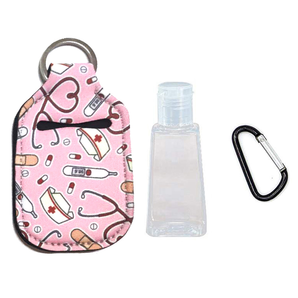 ADAMAS-BETA 10pcs Keychain Travel Bottles 30ml Refillable Hand Sanitizer Holder clip on Small Mini Portable Bottles Containers Carrier for Toiletries,Shampoo,Lotion