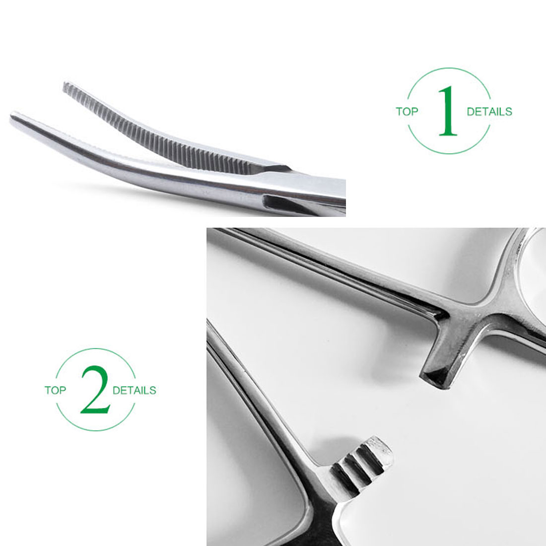 Wholesale 9pcs Stainless Steel Hemostatic Forceps Surgical Forceps Tool Hemostat Locking Clamps Forceps16cm Fishing Pliers Curved Tip