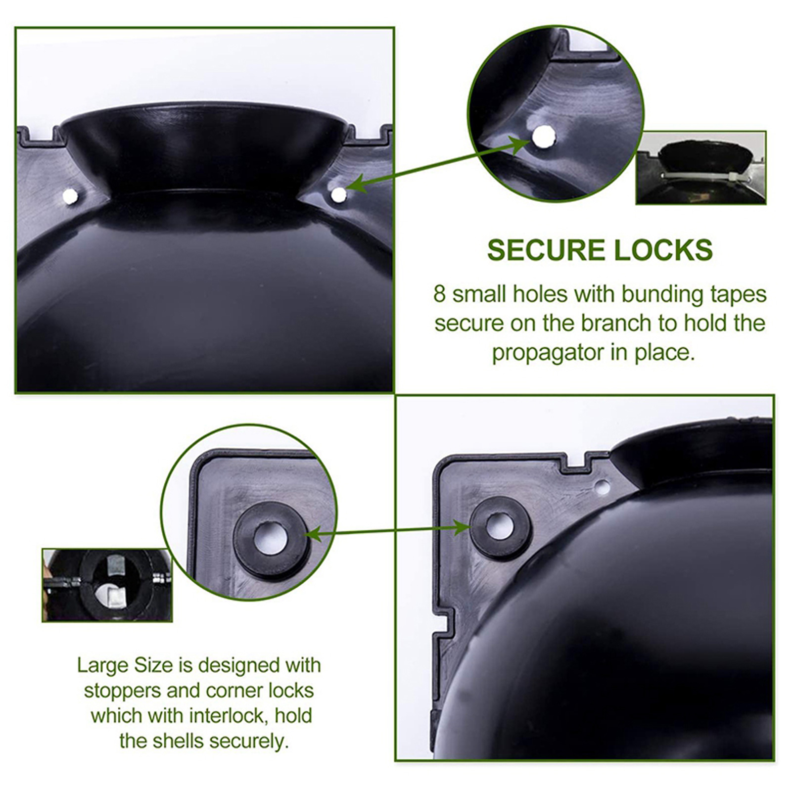Plant Rooting Ball Black Plant Root Device Growing Box Assisted Cutting High-Pressure Propagation Ball, Reusable Grafting Controller Air-Layering for Plants Asexual Reproduction