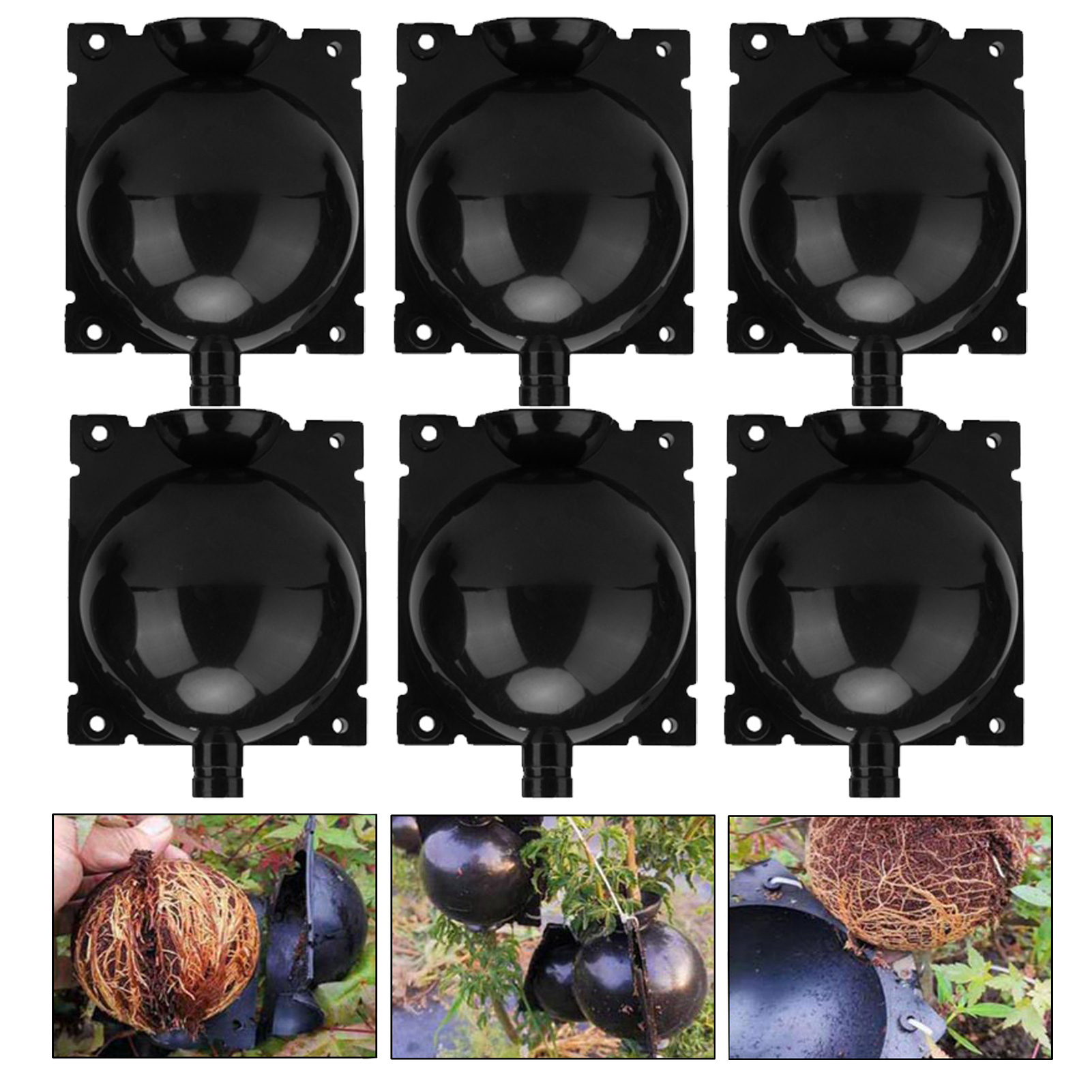 Plant Rooting Ball Black Plant Root Device Growing Box Assisted Cutting High-Pressure Propagation Ball, Reusable Grafting Controller Air-Layering for Plants Asexual Reproduction