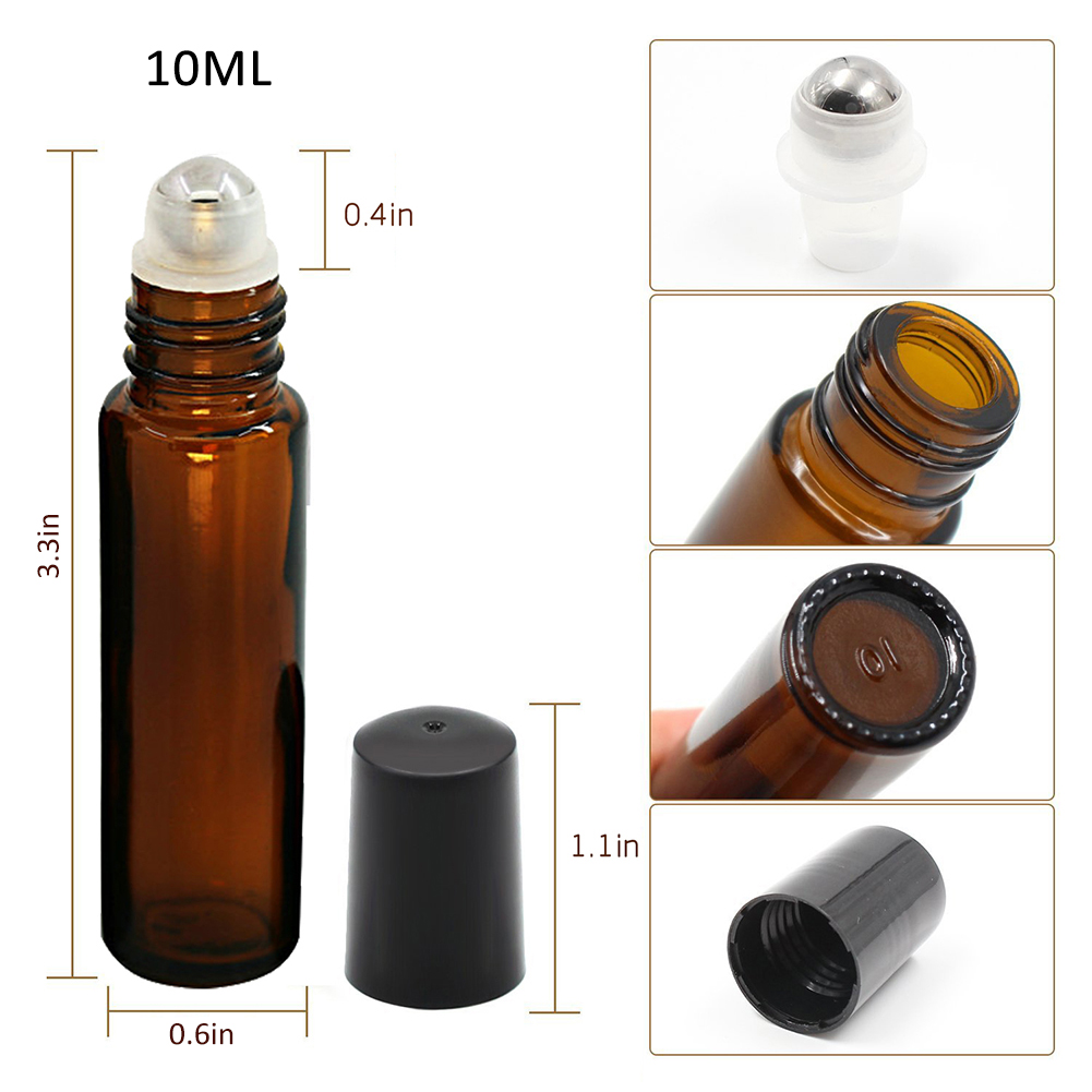 ADAMAS BETA Lab 6pcs 10ml Essential Oil Roller Bottles with Steel Ball