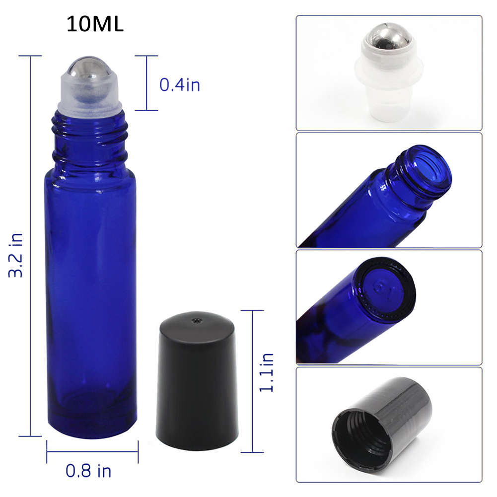 ADAMAS BETA Lab 6pcs 10ml Essential Oil Roller Bottles with Steel Ball