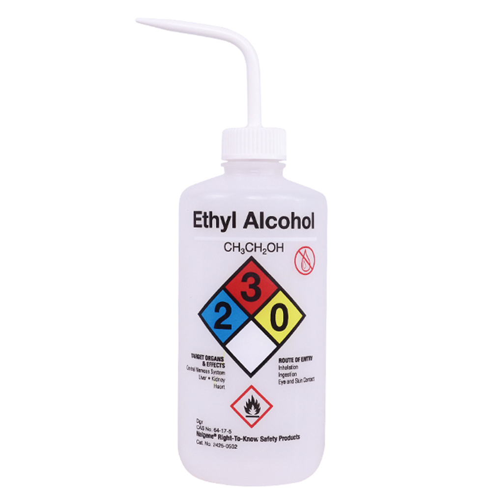 ADAMAS-BETA LDPE Plastic Washing Bottle 500ml Laboratory for Chemical Solution Sodium Hypochlorite/Ethanol/Methanol/Distilled Water Empty Bottles