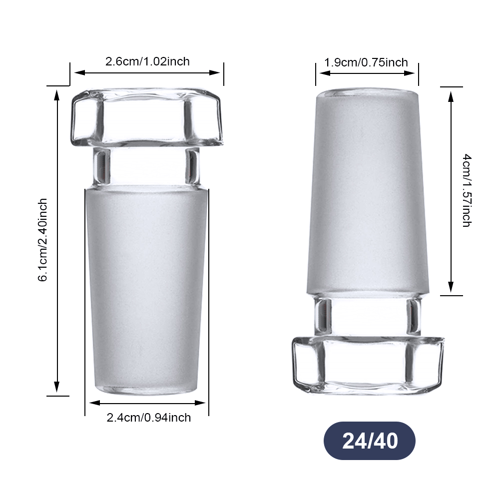 ADAMAS-BETA 5pcs Hexagon Hollow Plug High Borosilicate Glass Stopper Conical Flask Cap 24/40 Grinded Lab Glass Sealing Leakproof Plugs