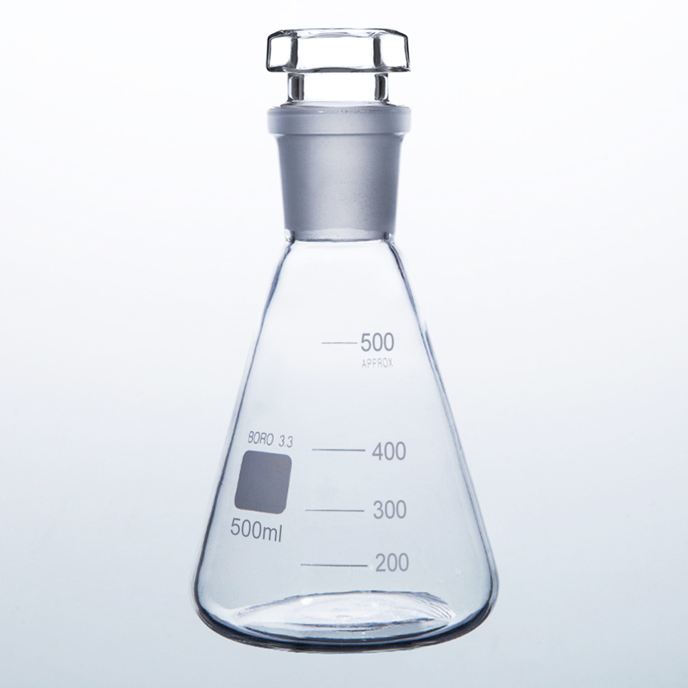 ADAMAS-BETA 5pcs Hexagon Hollow Plug High Borosilicate Glass Stopper Conical Flask Cap 24/40 Grinded Lab Glass Sealing Leakproof Plugs