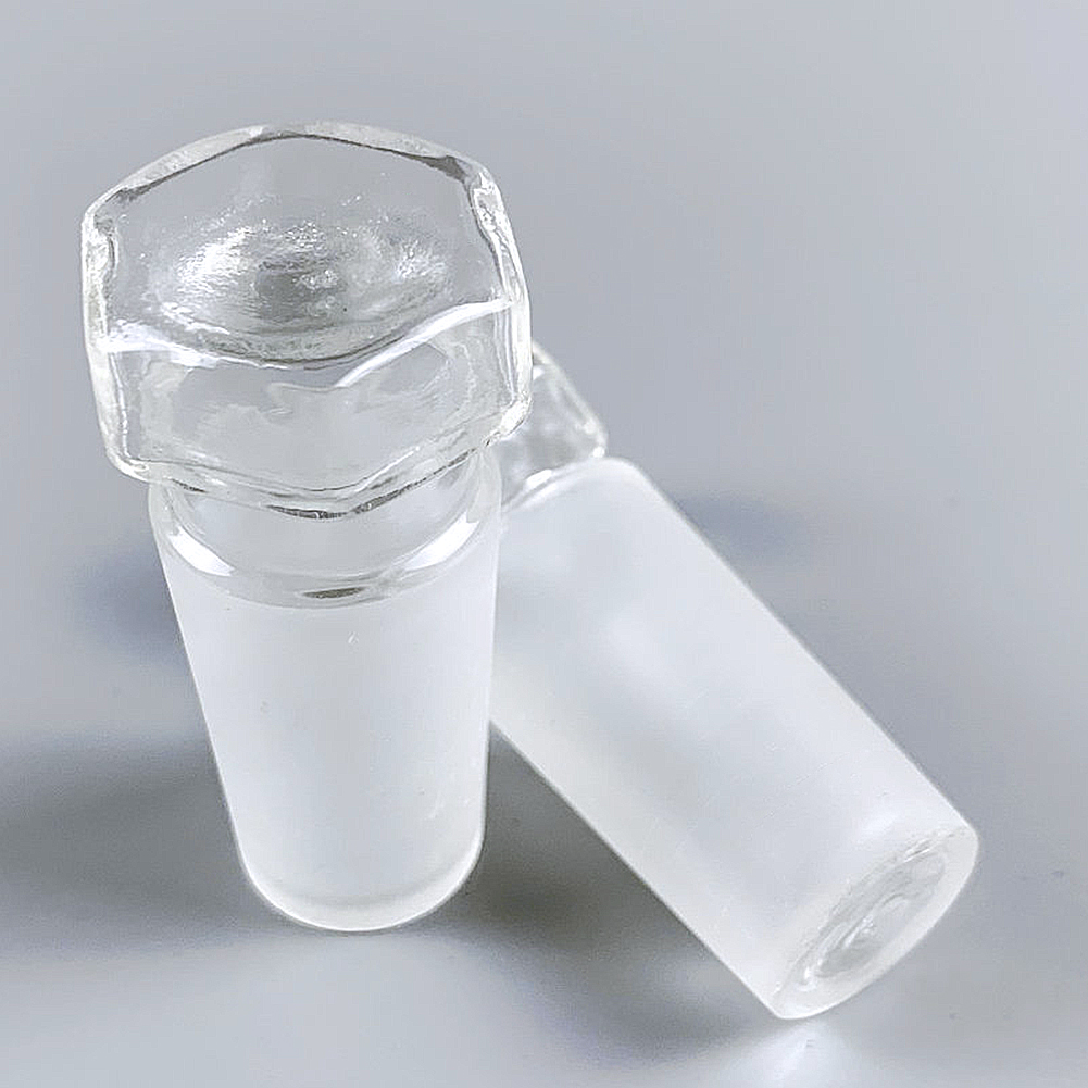 ADAMAS-BETA 5pcs Hexagon Hollow Plug High Borosilicate Glass Stopper Conical Flask Cap 24/40 Grinded Lab Glass Sealing Leakproof Plugs